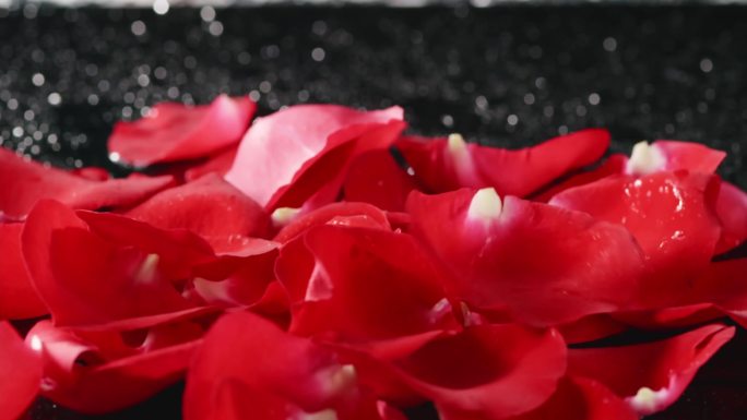 玫瑰花瓣月季花瓣一片片掉落