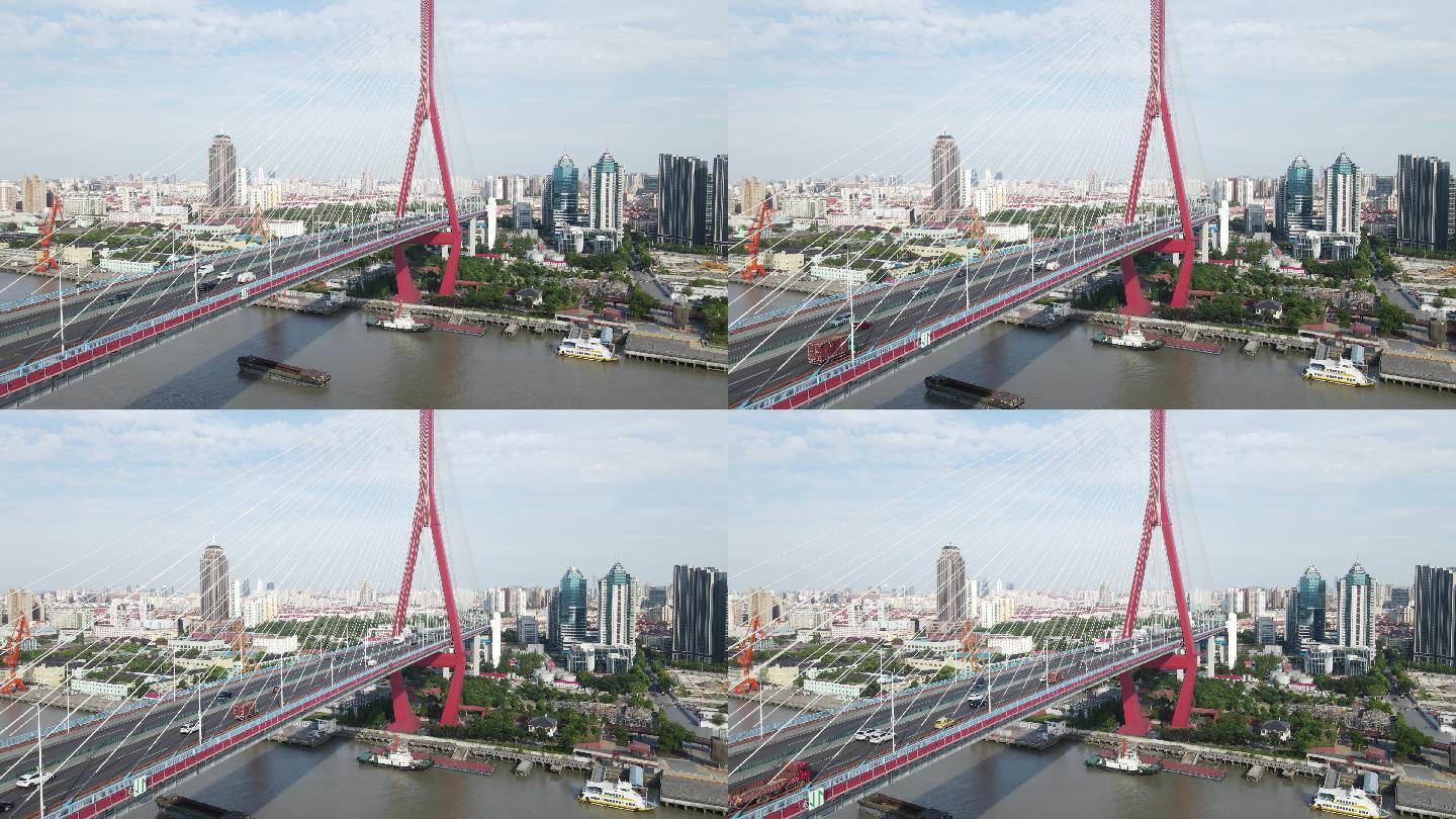 上海杨浦大桥4K航拍原素材