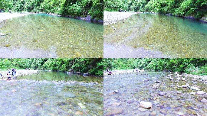 低空航拍小河溪流