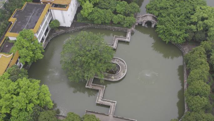 福州西禅古寺园林水景 4k高清航拍