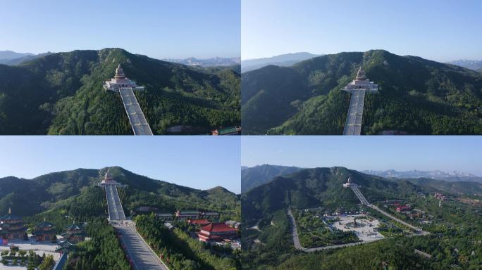 4K航拍烟台南山大佛山脉景区