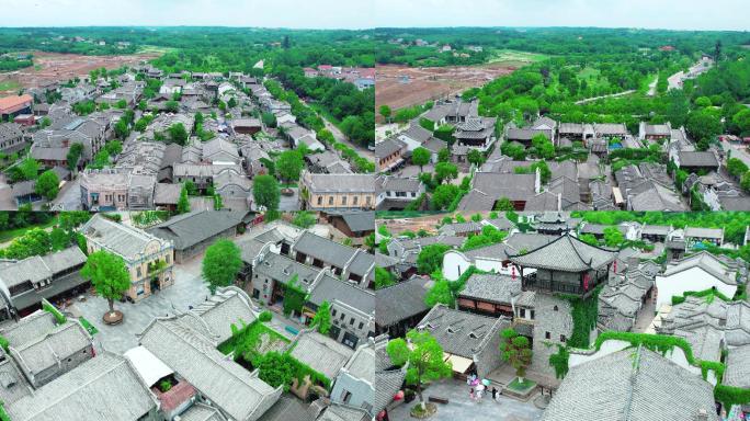 湖北钟祥莫愁村，莫愁村素材，民宿小镇航拍