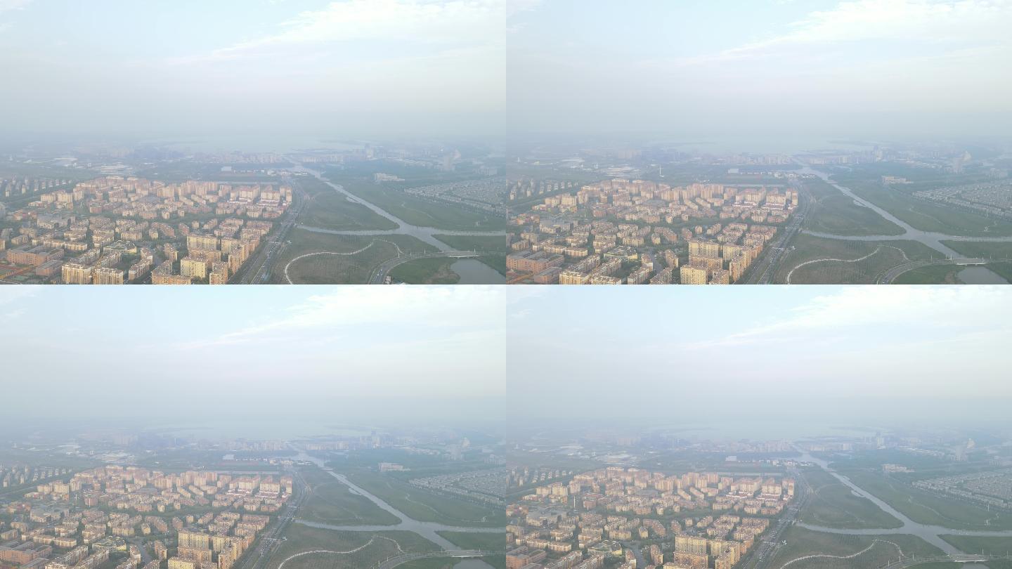 上海浦东临港新区全景滴水湖全景4K航拍
