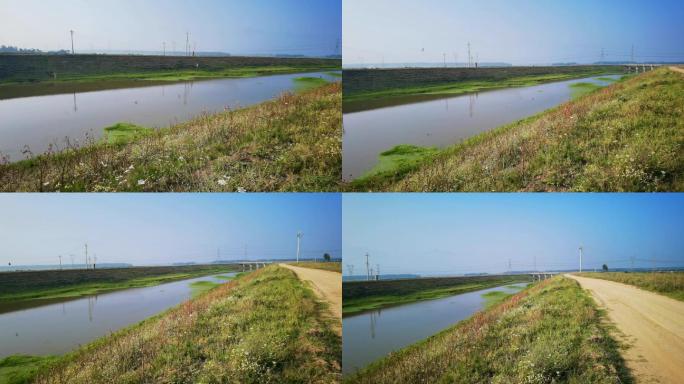 4K罗文河河滩湿地河滩湿地 生态水塘