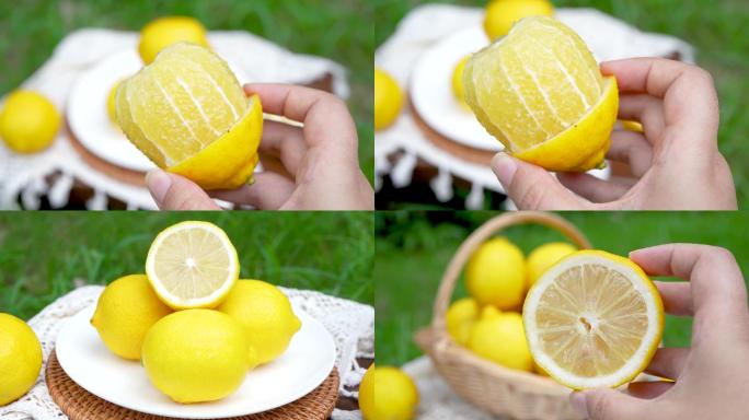 新鲜黄柠檬素材
