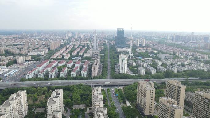 上海奉贤区全景地标建筑高楼大厦小区4K