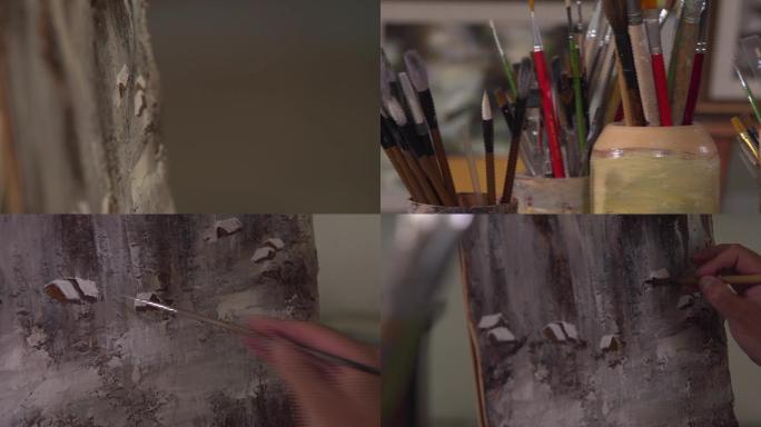 民间传统手工艺桦树皮画
