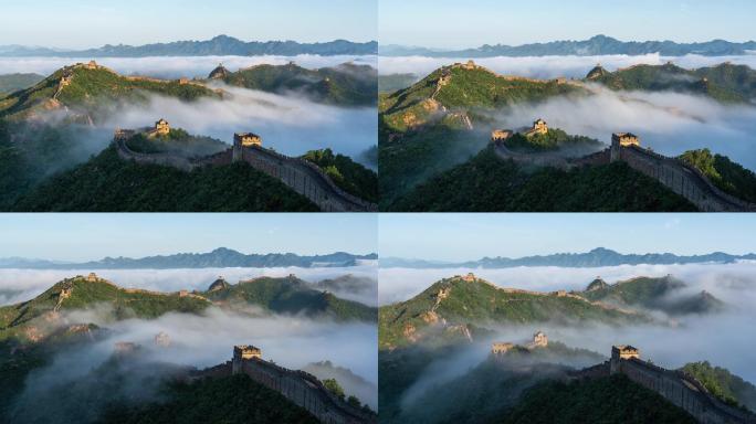 中国长城日照金山延时震撼大气