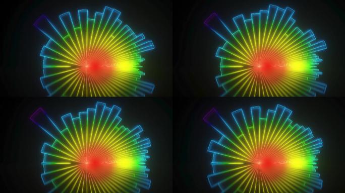 3D无限循环晚会炫丽霓虹灯动感视频背景