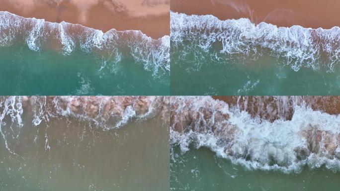 4K大海海岸线浪花拍打沙滩4