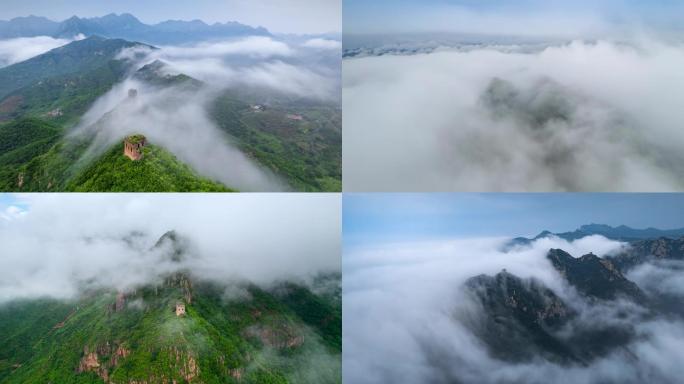 航拍火山上的长城~板厂峪长城