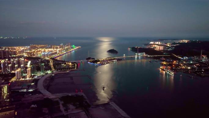 海湾大桥 夜景航拍