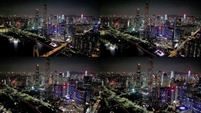 广州珠江新城CBD城市夜景航拍2