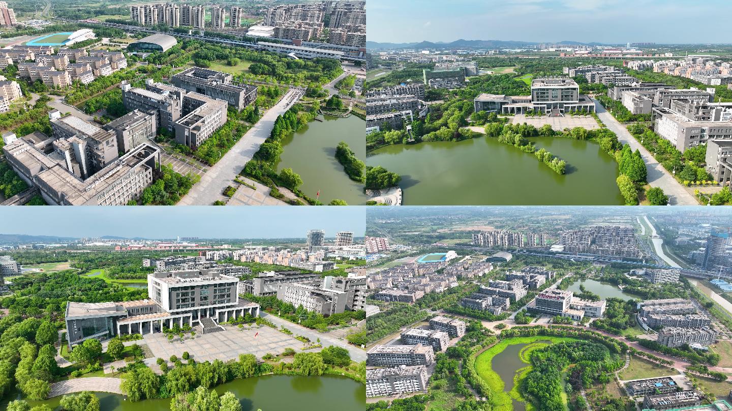4K中国药科大学校园航拍