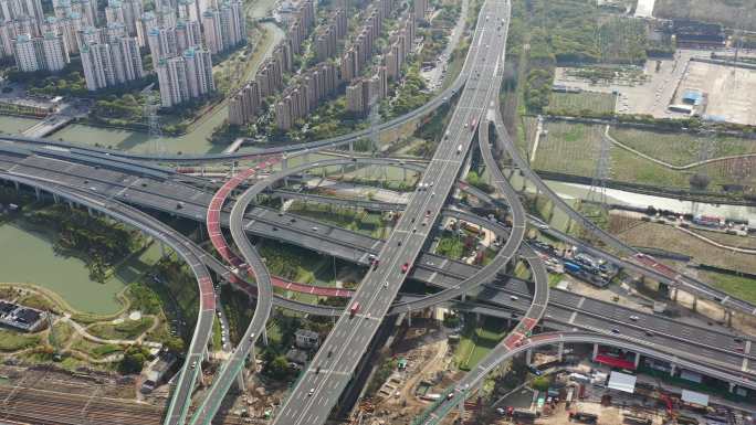 4K原素材-上海嘉闵高架-沪昆高速公路