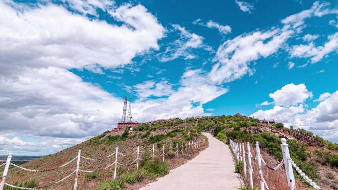 山顶电视塔信号塔延时视频