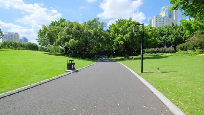 公园 草坪 小路 道路 跑道 观光步道