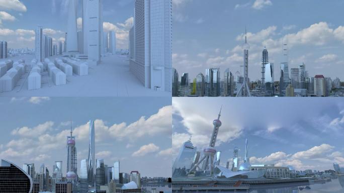 城市建筑生长动画