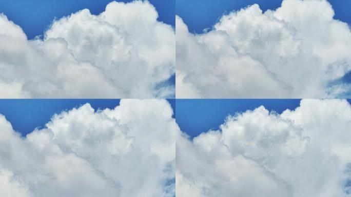 4K50P蓝天白云朵朵干净天空航拍环绕