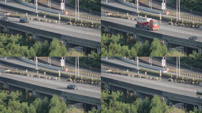 4K正版-城市高架桥上行驶的车辆 01