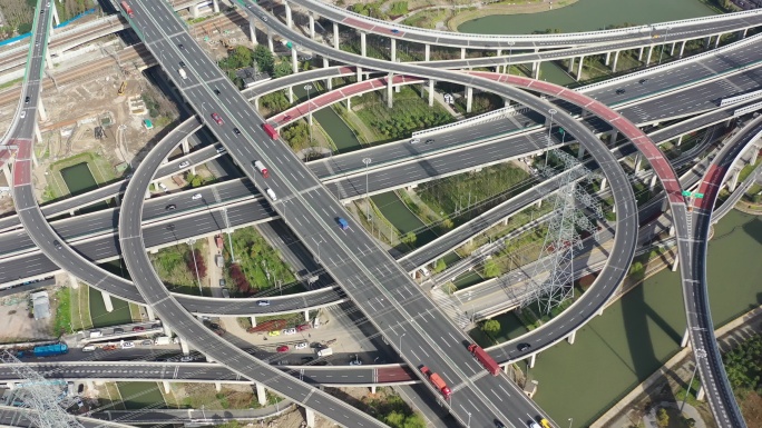4K原素材-上海嘉闵高架-沪昆高速公路