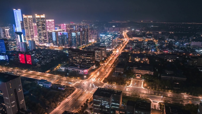 杭州城西未来科技城夜景延时