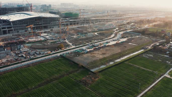 杭州火车西站4K航拍
