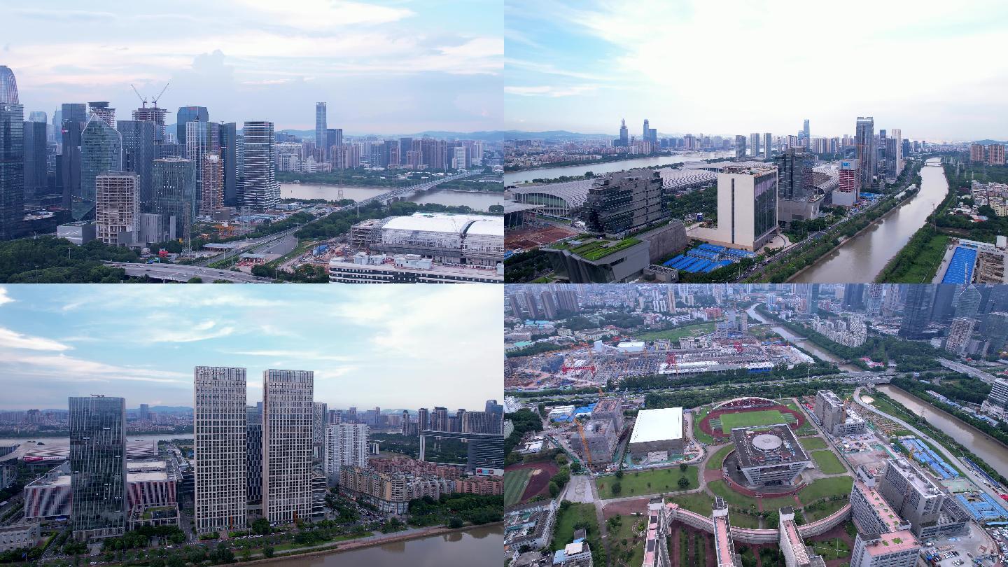 广州琶洲会展建筑群航拍
