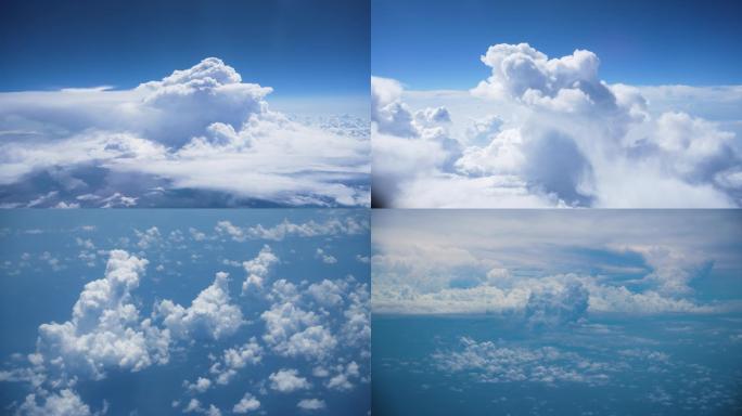 实拍云层上空厚重的云海 4K