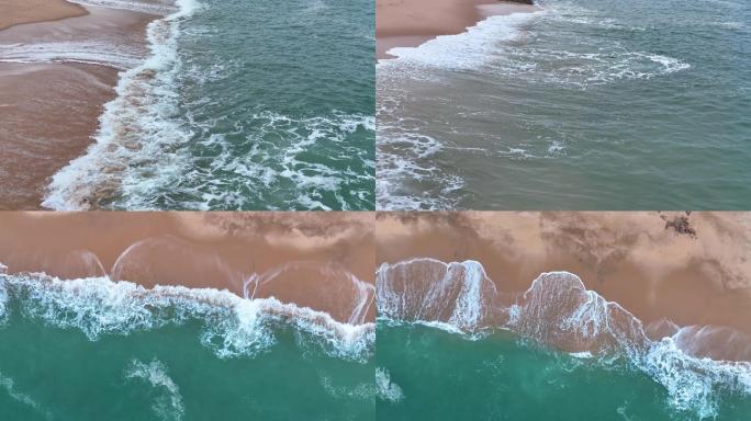 4K大海海岸线浪花拍打沙滩合集2
