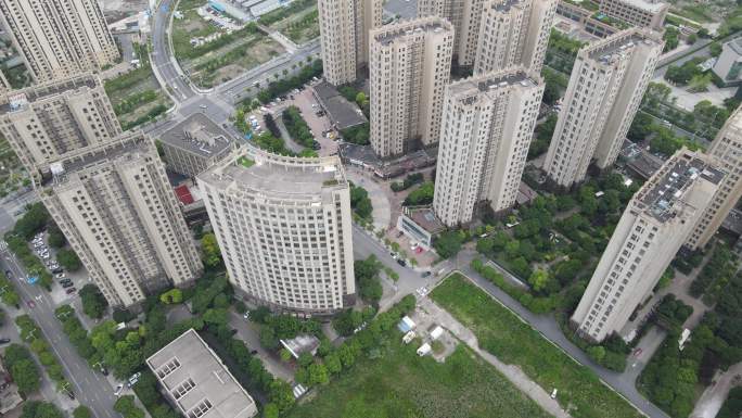 上海奉贤区全景地标建筑高楼大厦小区4K