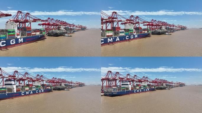 上海洋山港货轮装卸货