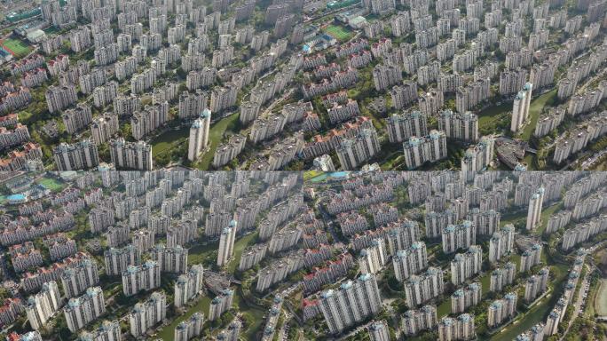 4K原素材-上海商业房地产城市空境