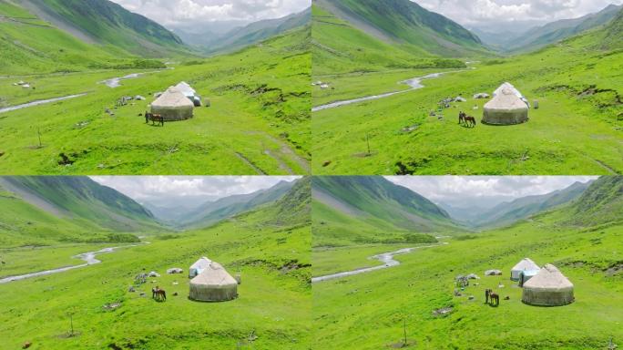 独库公路那拉提百里画廊草原风景