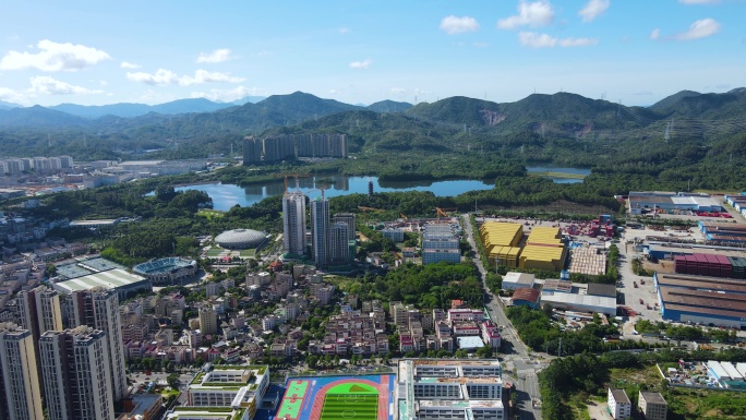 坪山区坪山街道片区城市航拍