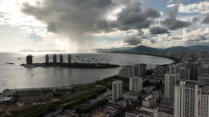 海南三亚凤凰岛海岛高清航拍