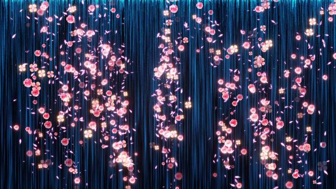 teamlab 花海 粒子 瀑布 模板