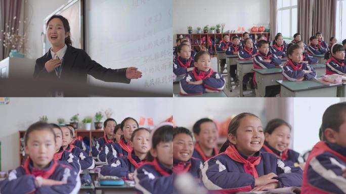 4K藏区藏族学校小学学生课堂乡村教师支教