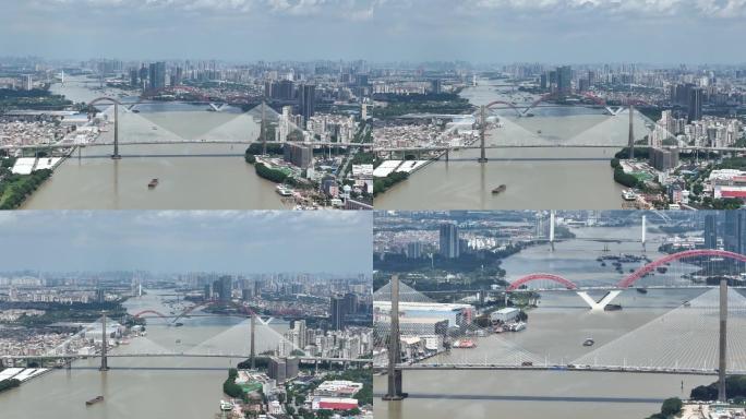 珠江水道远眺一众大桥