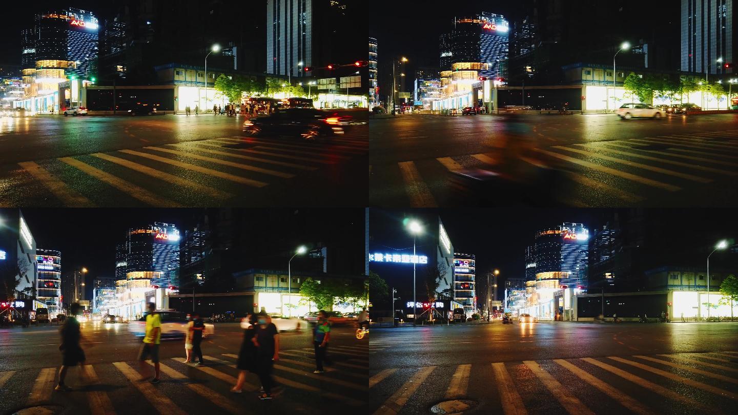 0055_D延时实拍城市道路车流夜景