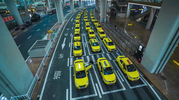 重庆江北机场T3航站楼出租车延时4K