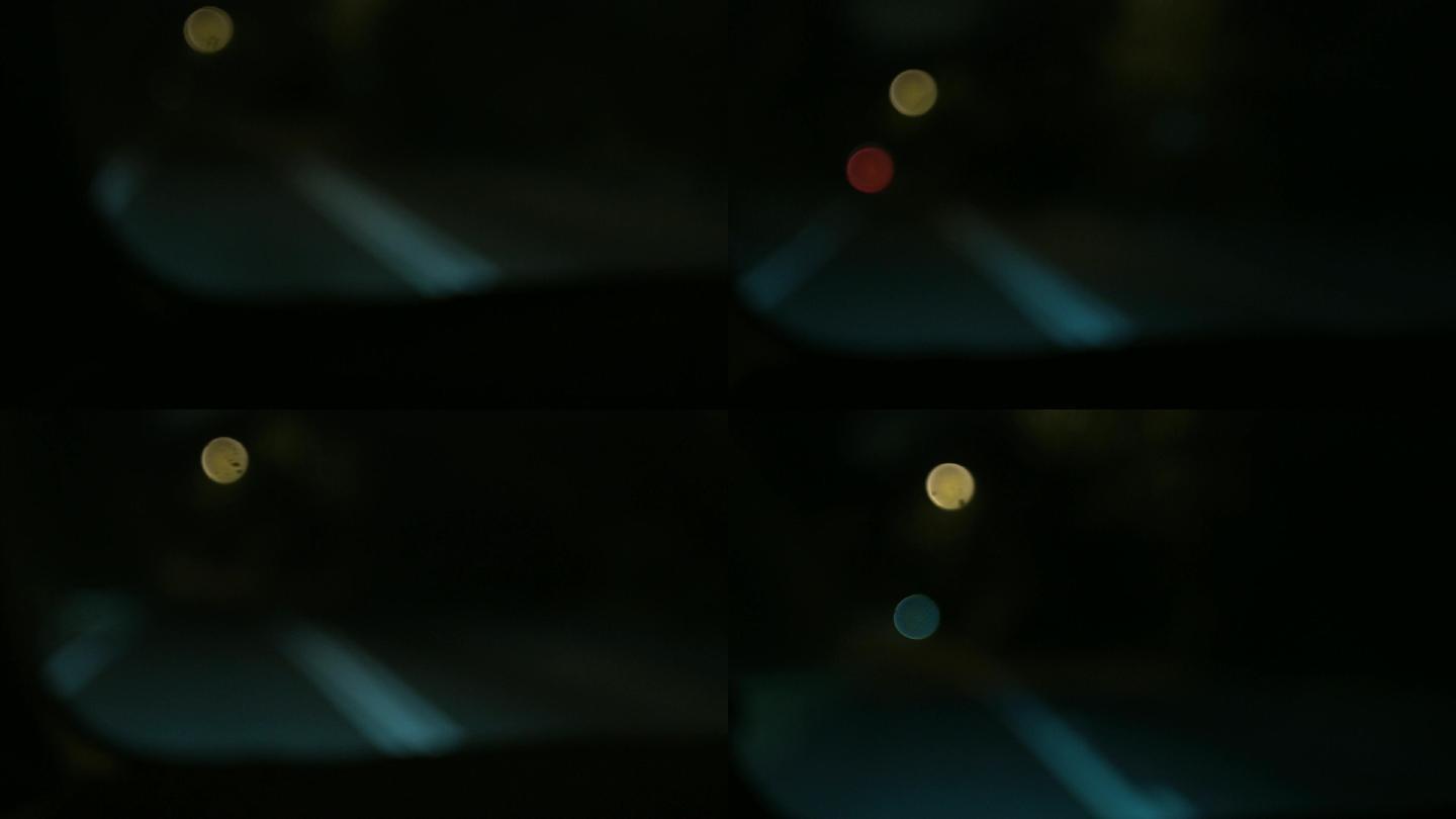 夜间行驶 车内 第一视觉 虚焦画面3