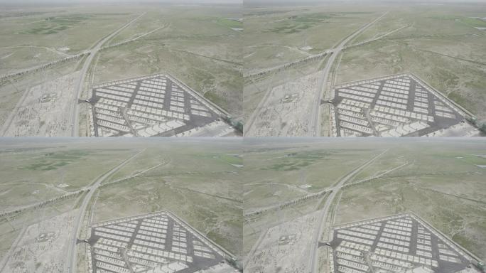 湿地航拍建筑绿色特色西北酒泉六分