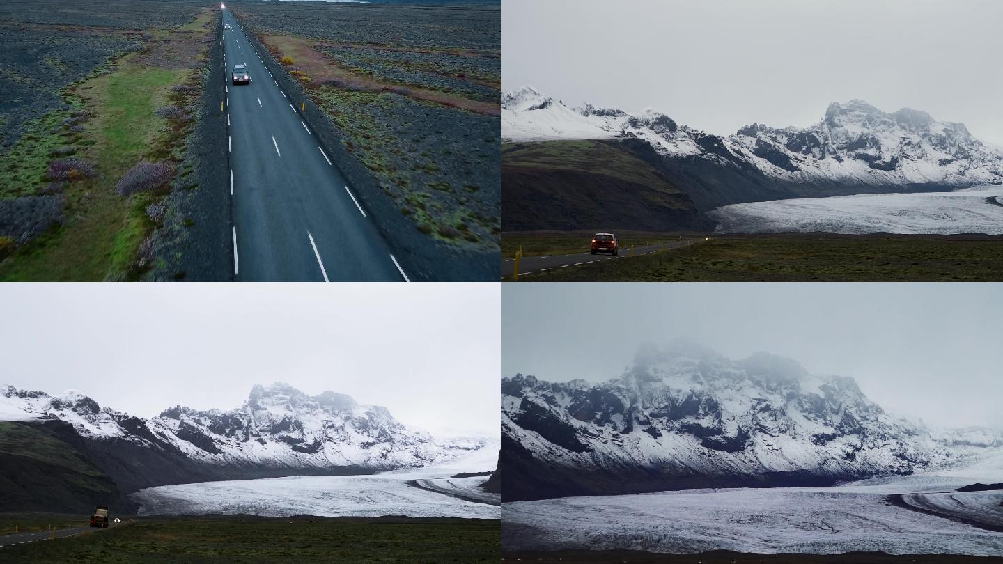 雪山 云海 公路旅行 冰岛 北欧