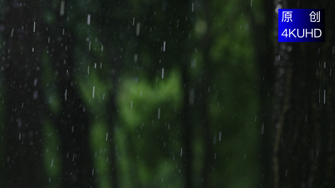 4K 宁静唯美雨景下雨升格空镜头