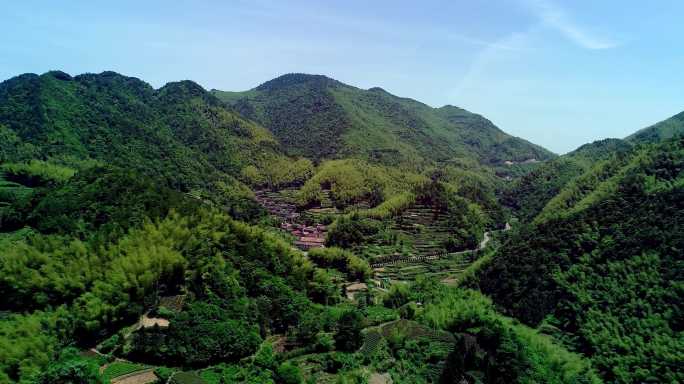 乡村 村子 高山 航拍 磐安