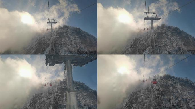 四川洪雅瓦屋山冰雪风光，瓦屋山云海雪景