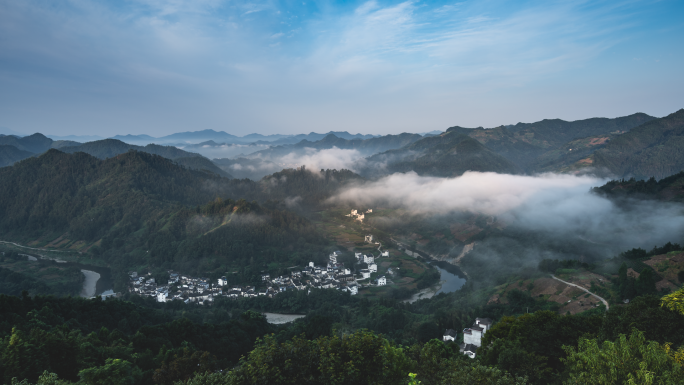 群山日出云海延时，山间避暑胜地 6K