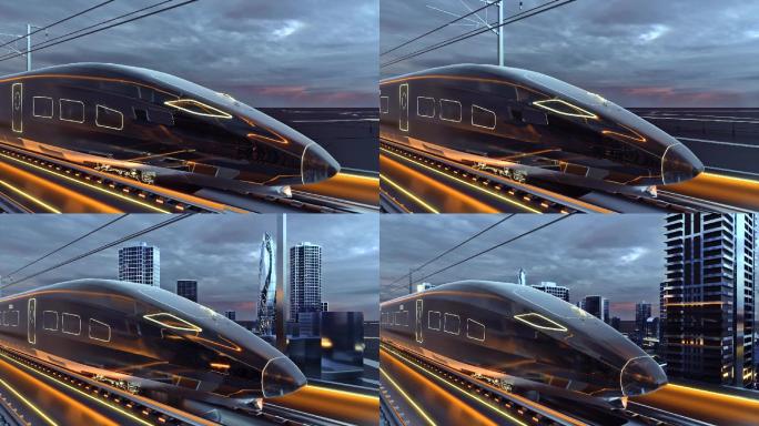 科幻城市高铁行驶