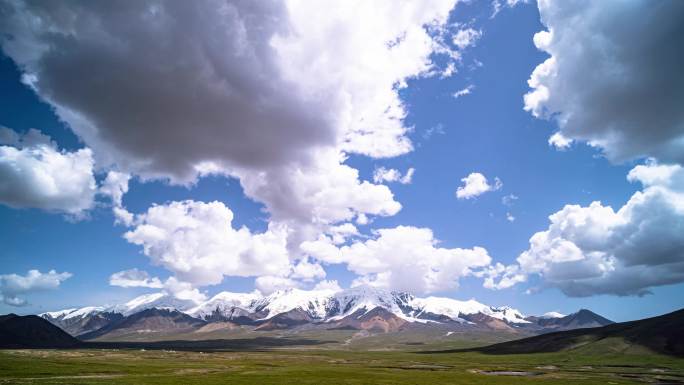 阿尼玛卿神山风光延时空镜